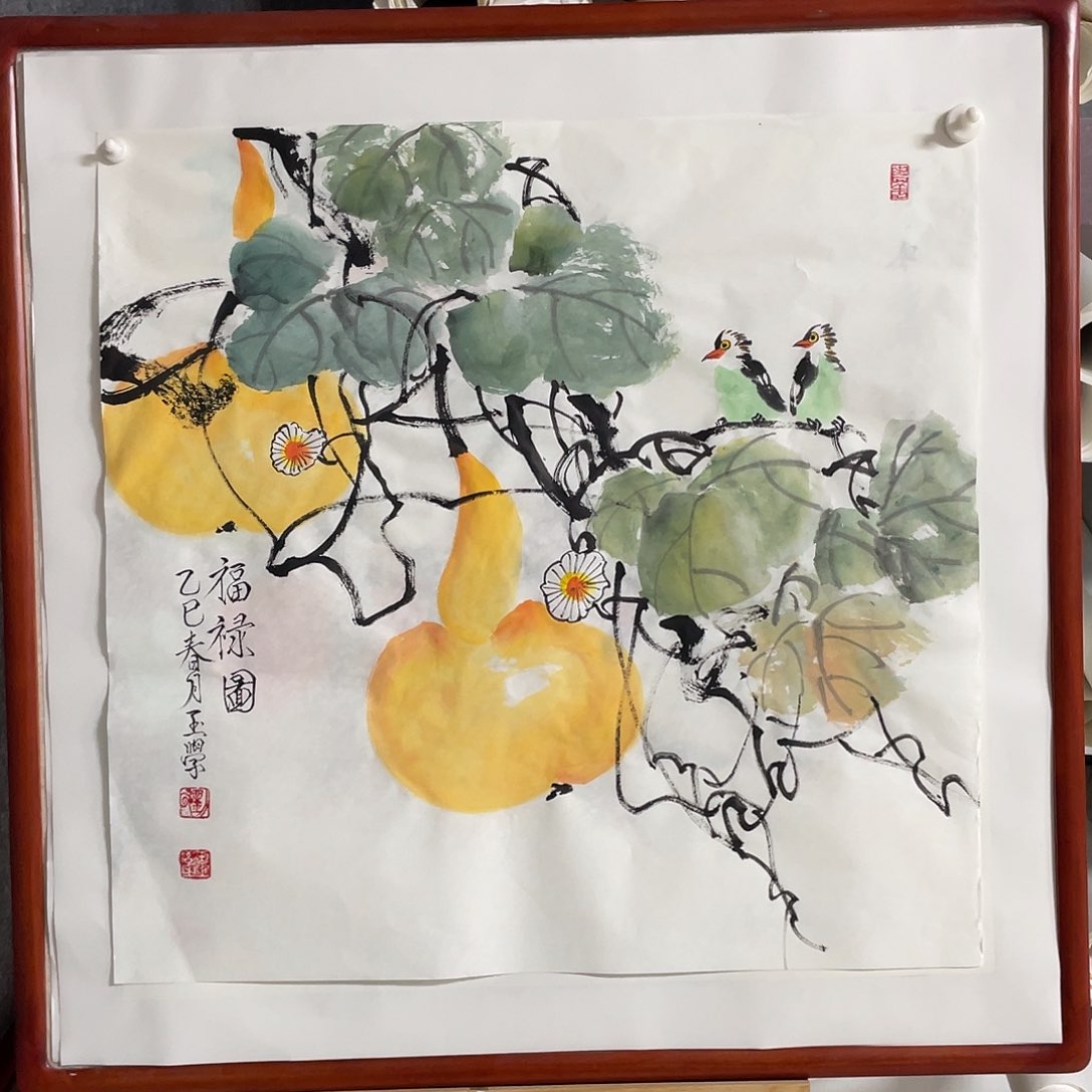 国画四尺斗方68.68画芯 捡漏
