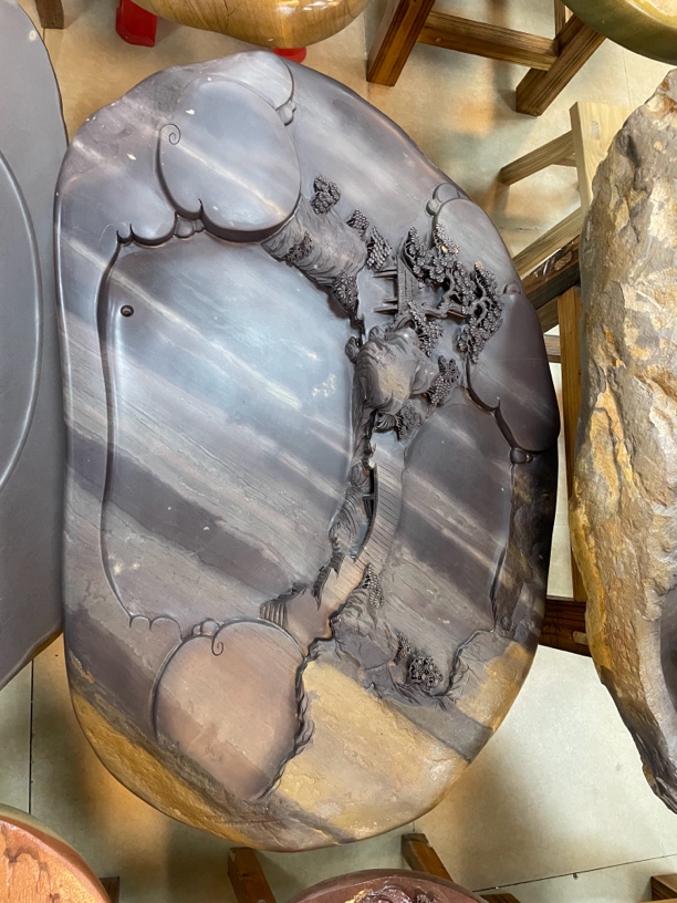 端砚石茶台，家居办公室一体创意新奇