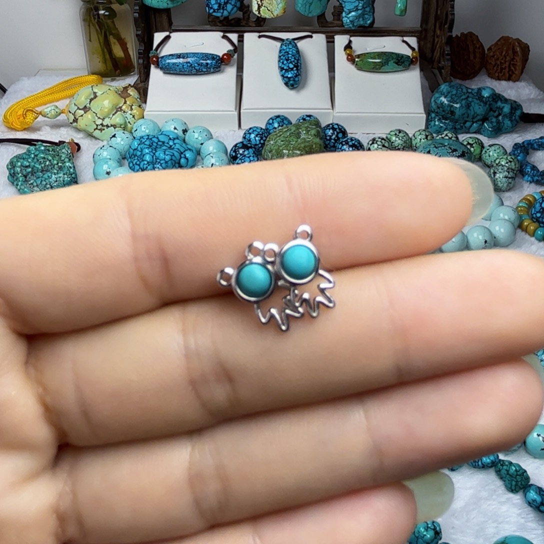 绿松石珠宝奇石银S925镶嵌