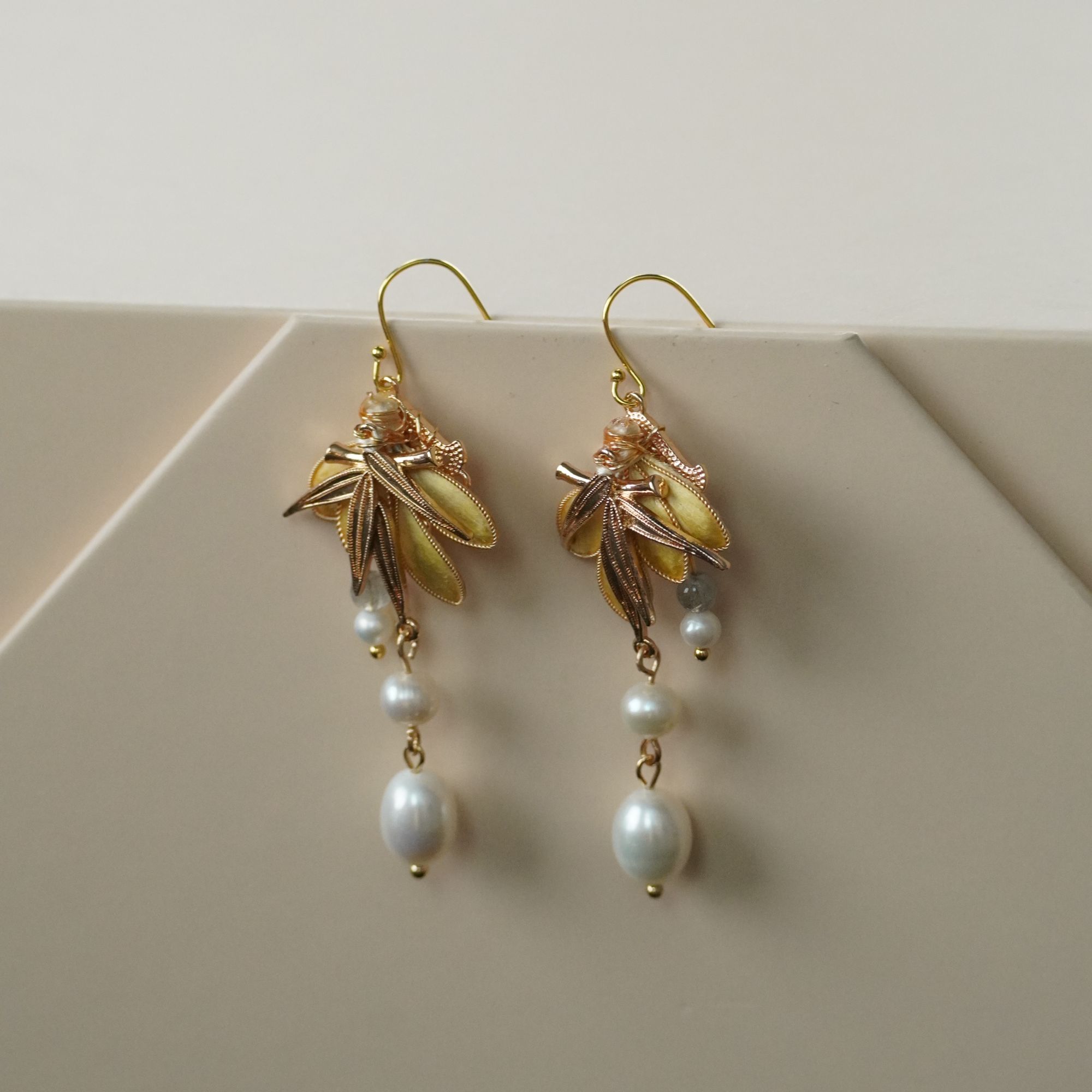 设计款贵黄耳环非遗绒花南京绒花日常旗袍配饰