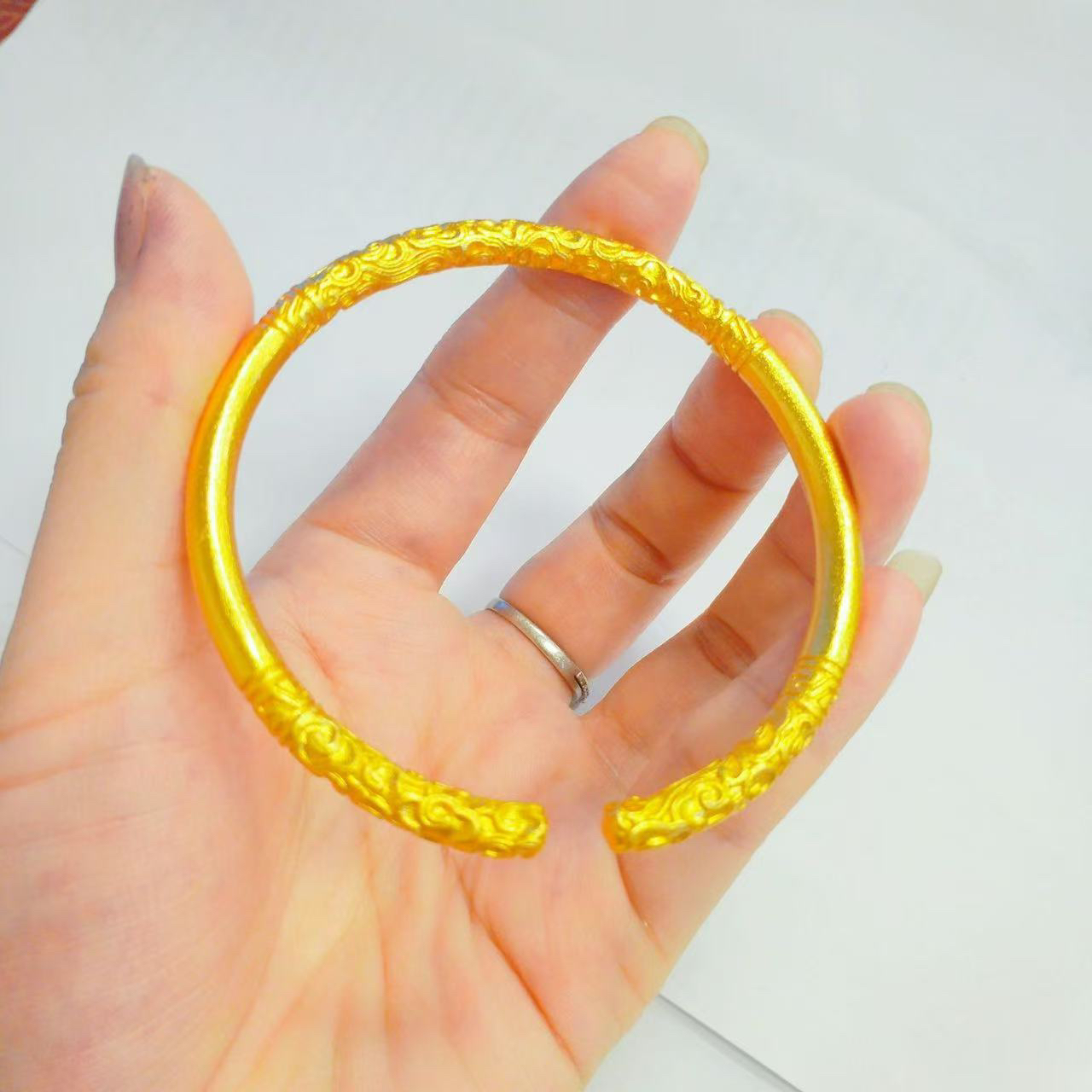 铜合金手镯 网红同款 精美开口金箍棒手镯