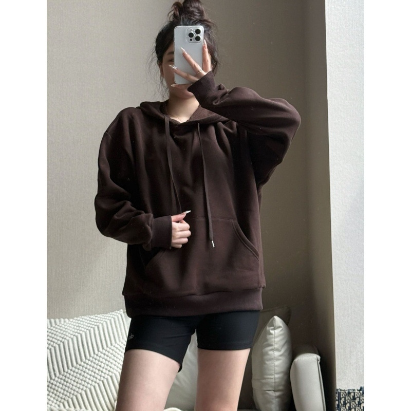 北美金智秀Jisoo男女连帽衣运动立体标宽松口袋加绒休闲卫衣