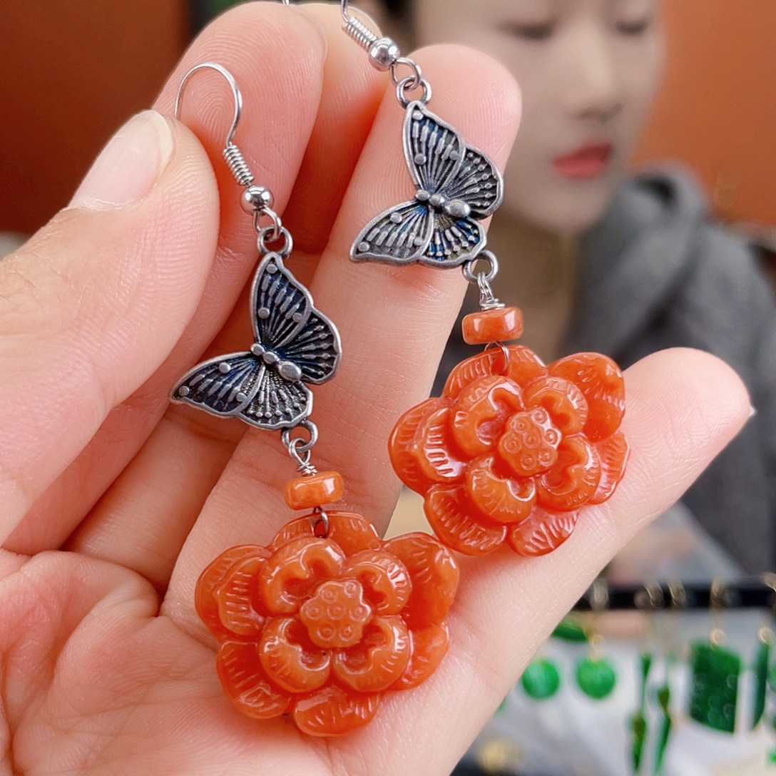 翡翠未镶嵌耳饰饰品