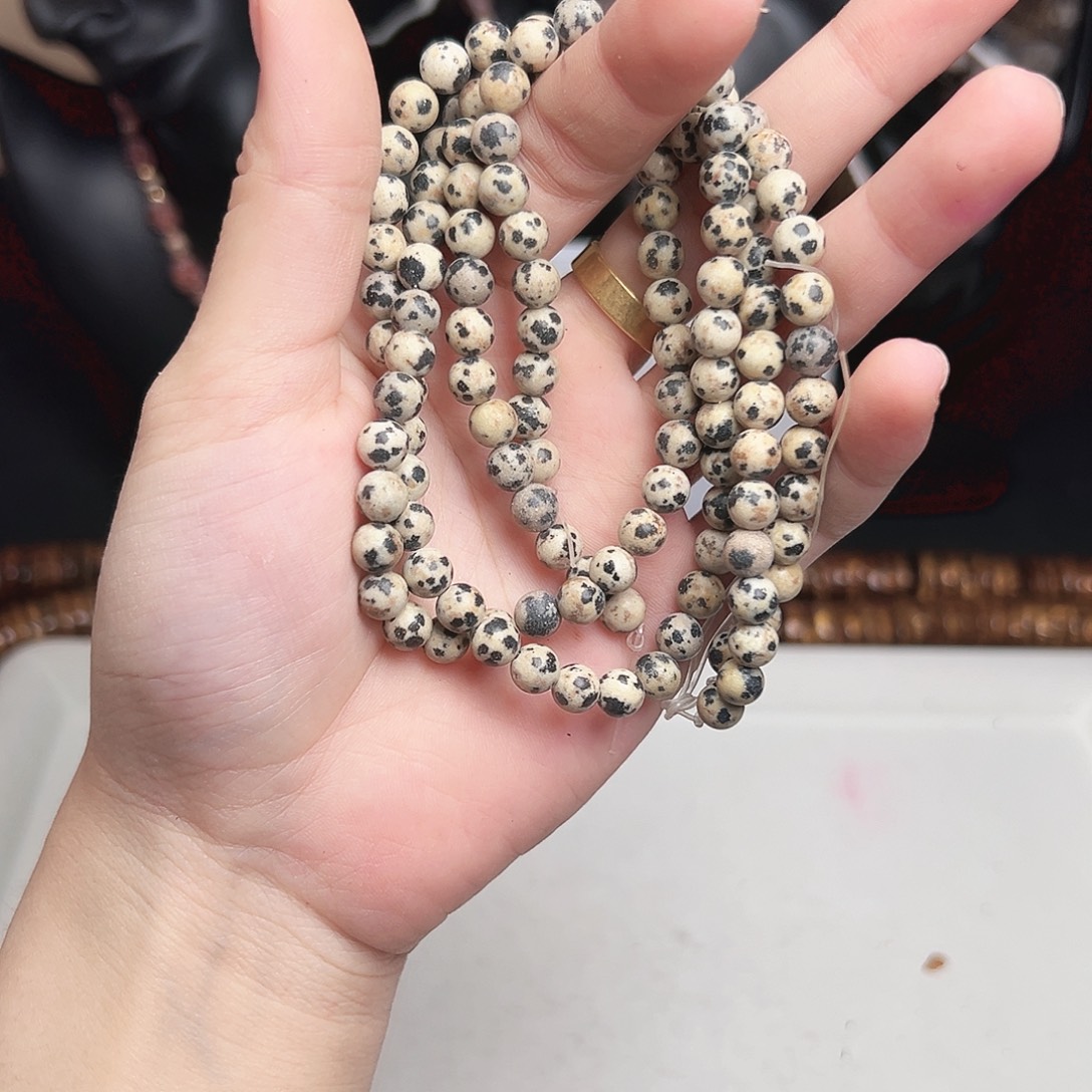 玛瑙/玉髓合金珠宝半成品u657 6.6m 鹌鹑蛋玛瑙一条