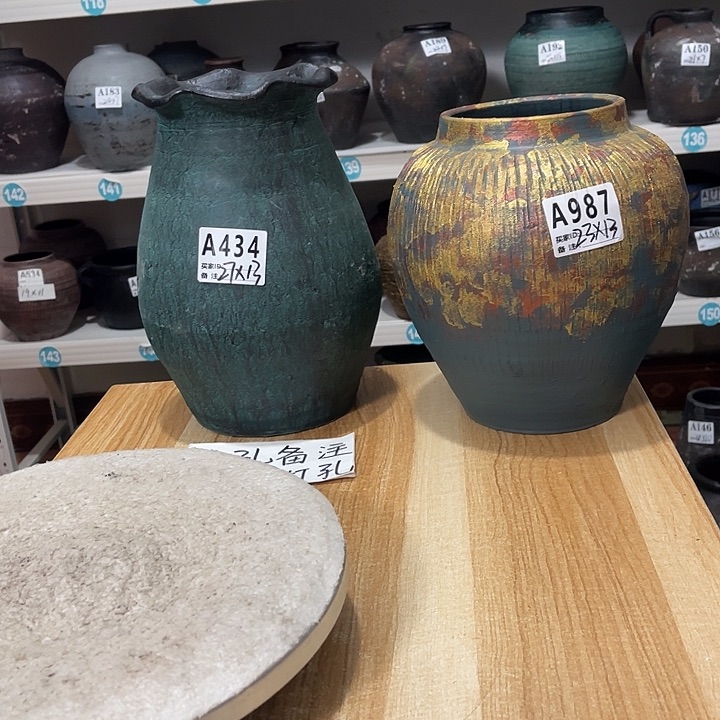 红陶苏*手工制作工艺花盆