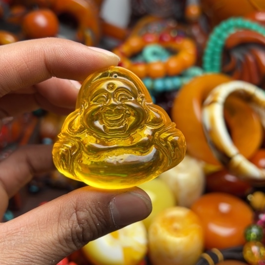 琥珀（花珀）手串未镶嵌蜜蜡