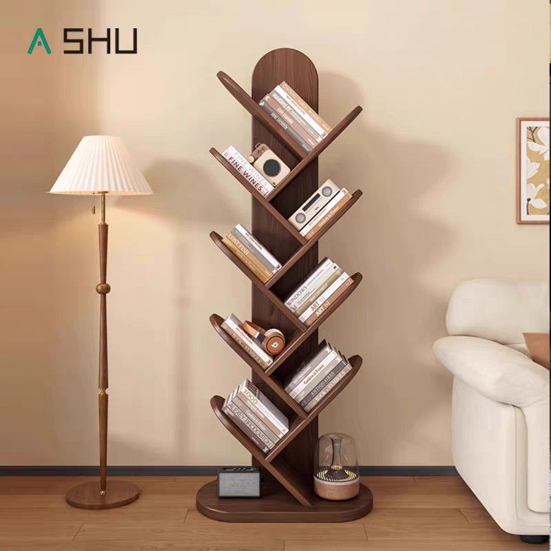 树形书架一体落地置物架家用靠墙多层收纳架书房简易阅读立架