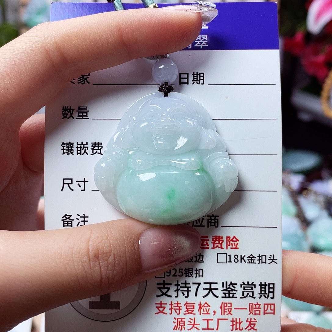 翡翠未镶嵌颈饰佛公13