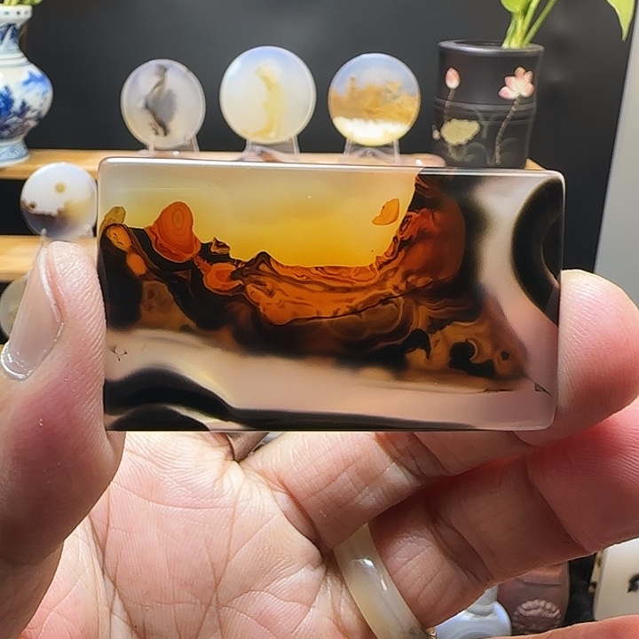 未镶嵌吊坠(不含链)玛瑙/玉髓淡*茶