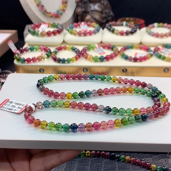 手链未镶嵌碧玺老矿手串6.3mm