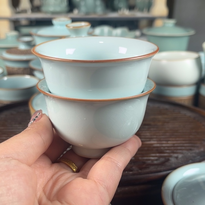 永乐压手杯纯原矿汝瓷