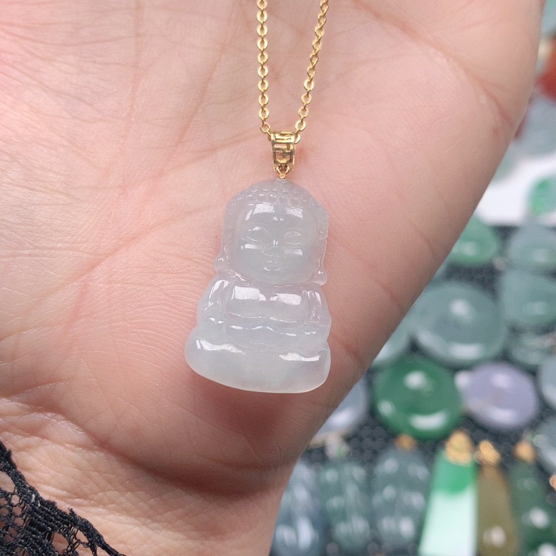 【闪购商品】翡翠吊坠(不含链)18K金镶嵌