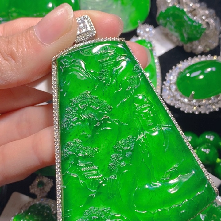 翡翠颈饰银S925镶嵌11111111111