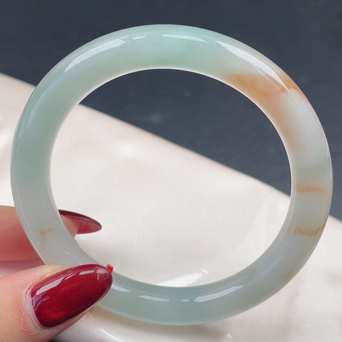 翡翠未镶嵌手镯56圆条