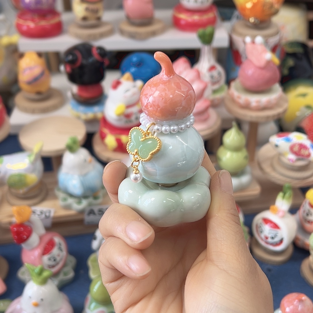 陶摆件葫芦转转8888