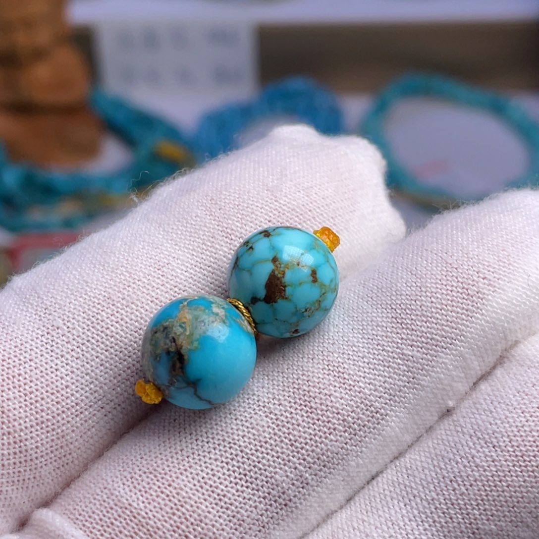 绿松石未镶嵌珠宝奇石圆珠11mm