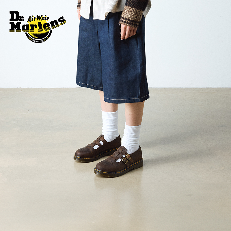 Dr.Martens 8065Mary Jane疯马皮琥珀流光色玛丽珍皮鞋30914201