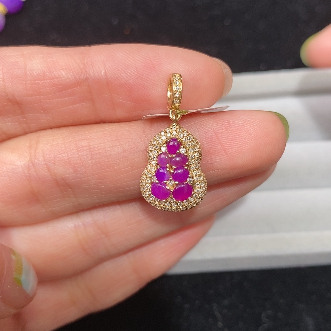 苏纪石（舒俱来）18K金镶嵌吊坠(不含链)