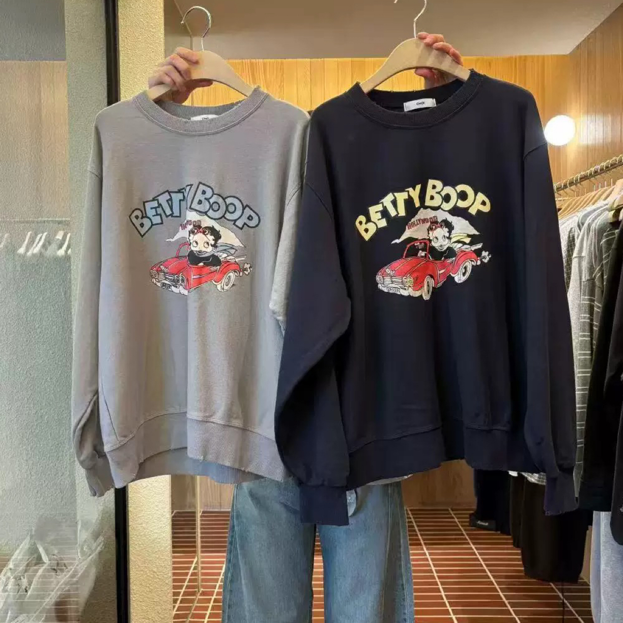 배추❤️在途东大门choi开跑车的贝蒂宽松长袖大版卫衣 备注颜色