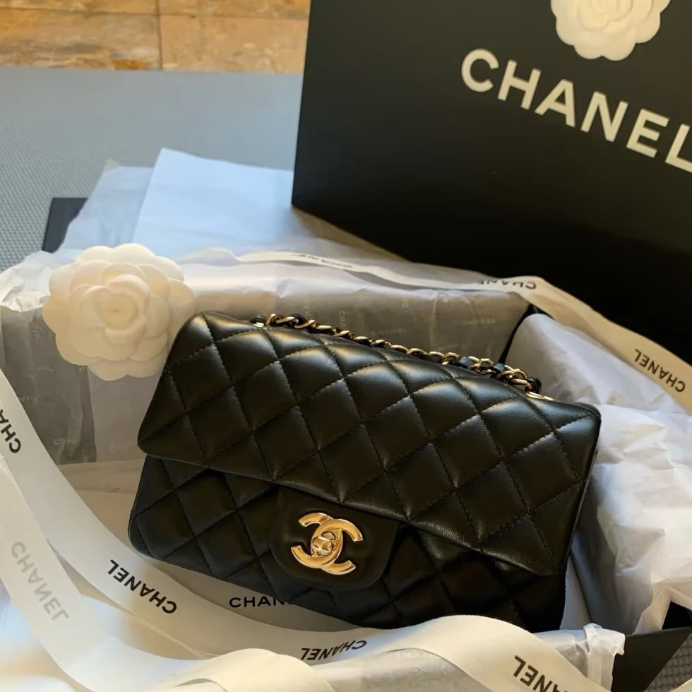 99新 Chanel/香奈儿 Chanel25S黑金大mini 25120130-02