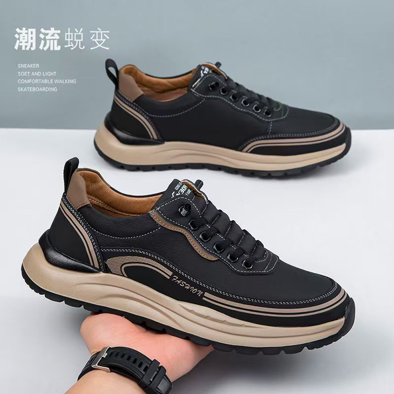 2025春季男鞋男士休闲百搭透气防水潮流潮鞋防滑时尚软底上班gd