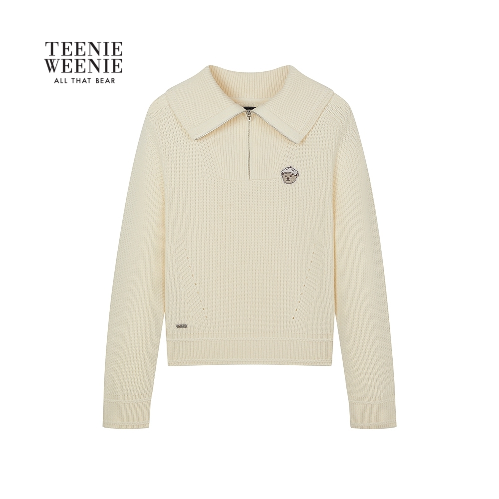 TeenieWeenie小熊女毛针织衫25保暖时髦款半拉链毛衣TTKW258TCGK