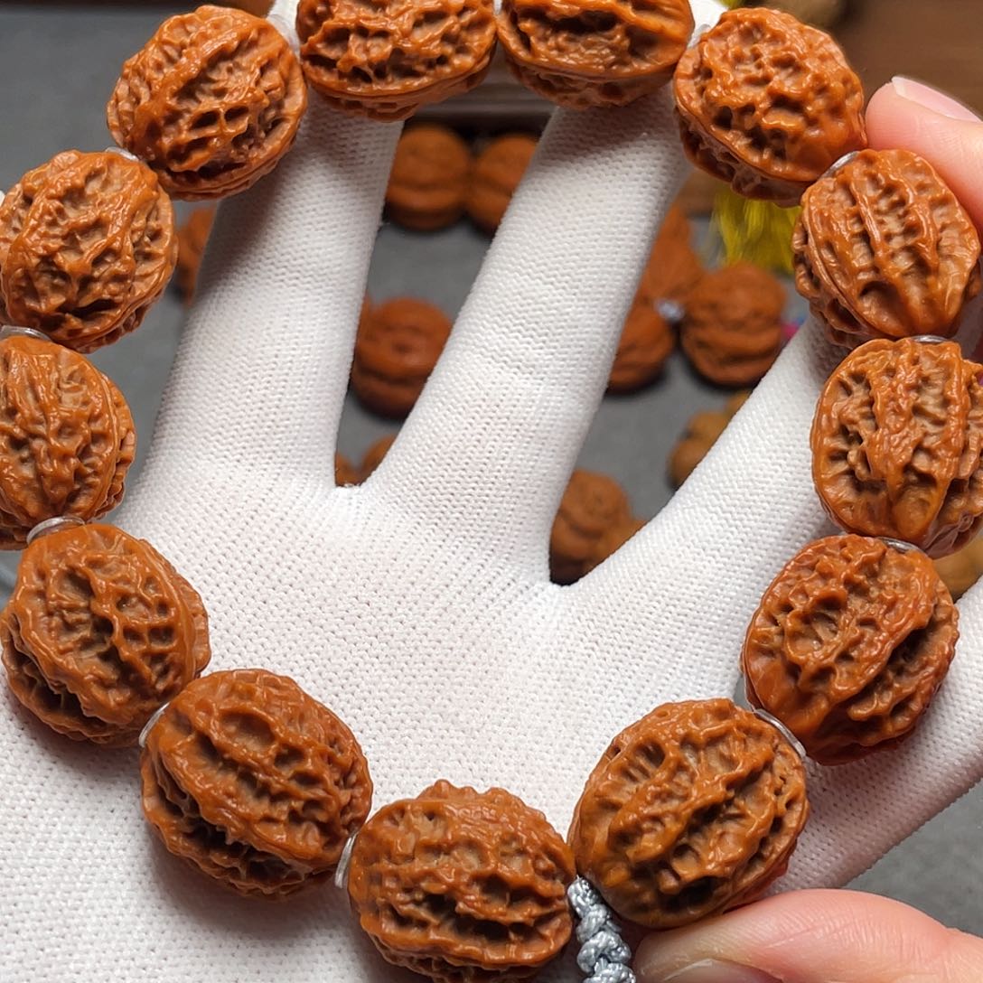 核桃红皮荔枝纹手持88