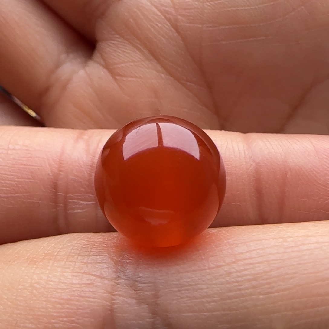 南红玛瑙圆珠13.3未镶嵌顺**乐白马牙