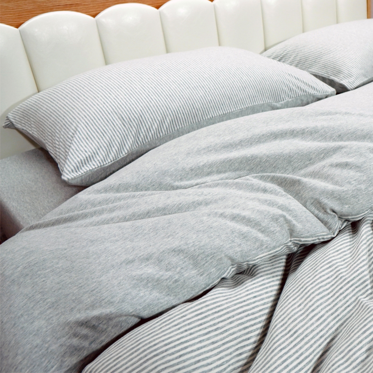 裸睡亲肤A类全棉色纺针织棉天竺棉单件单人双人被套