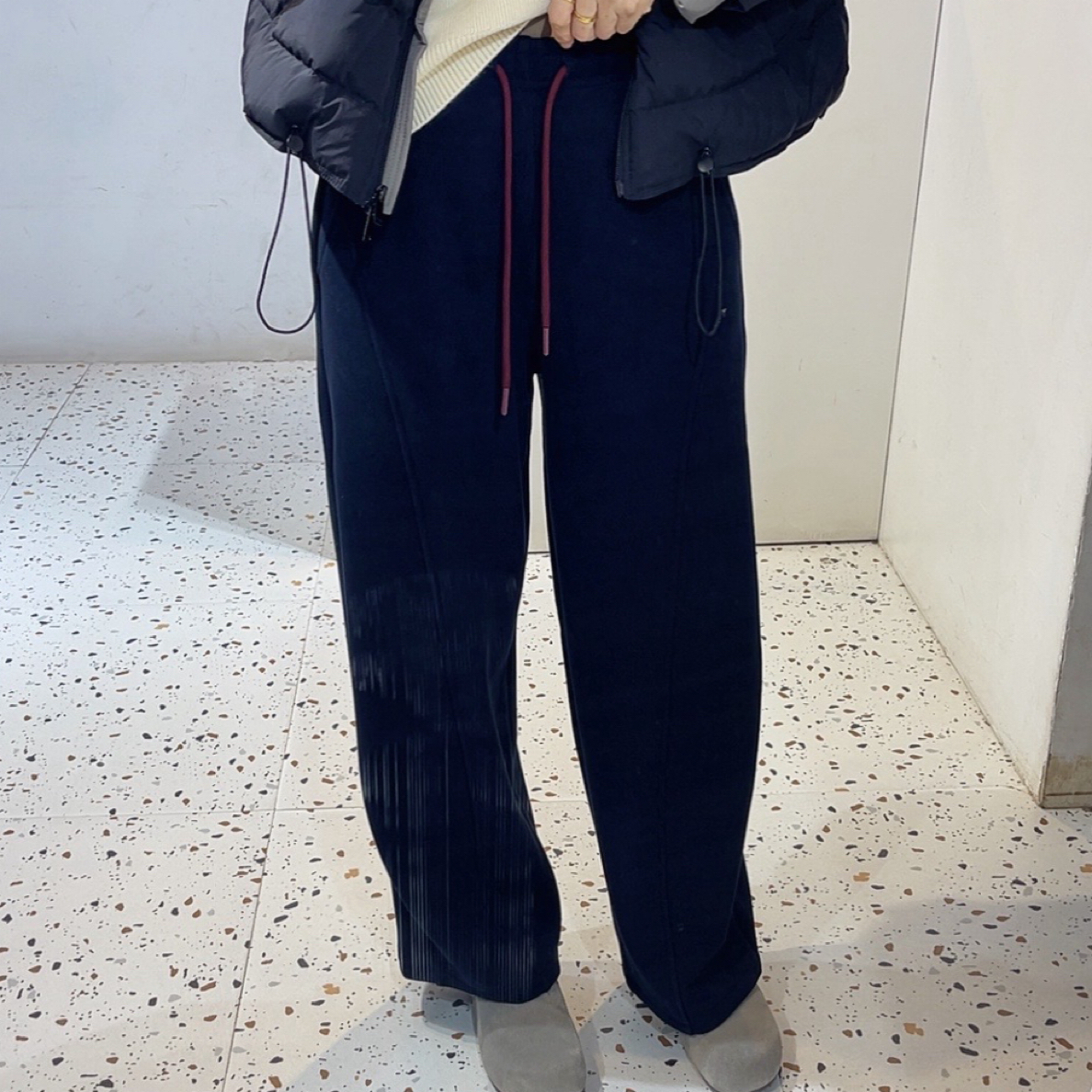 加绒时尚阔腿裤显瘦休闲卫裤6890