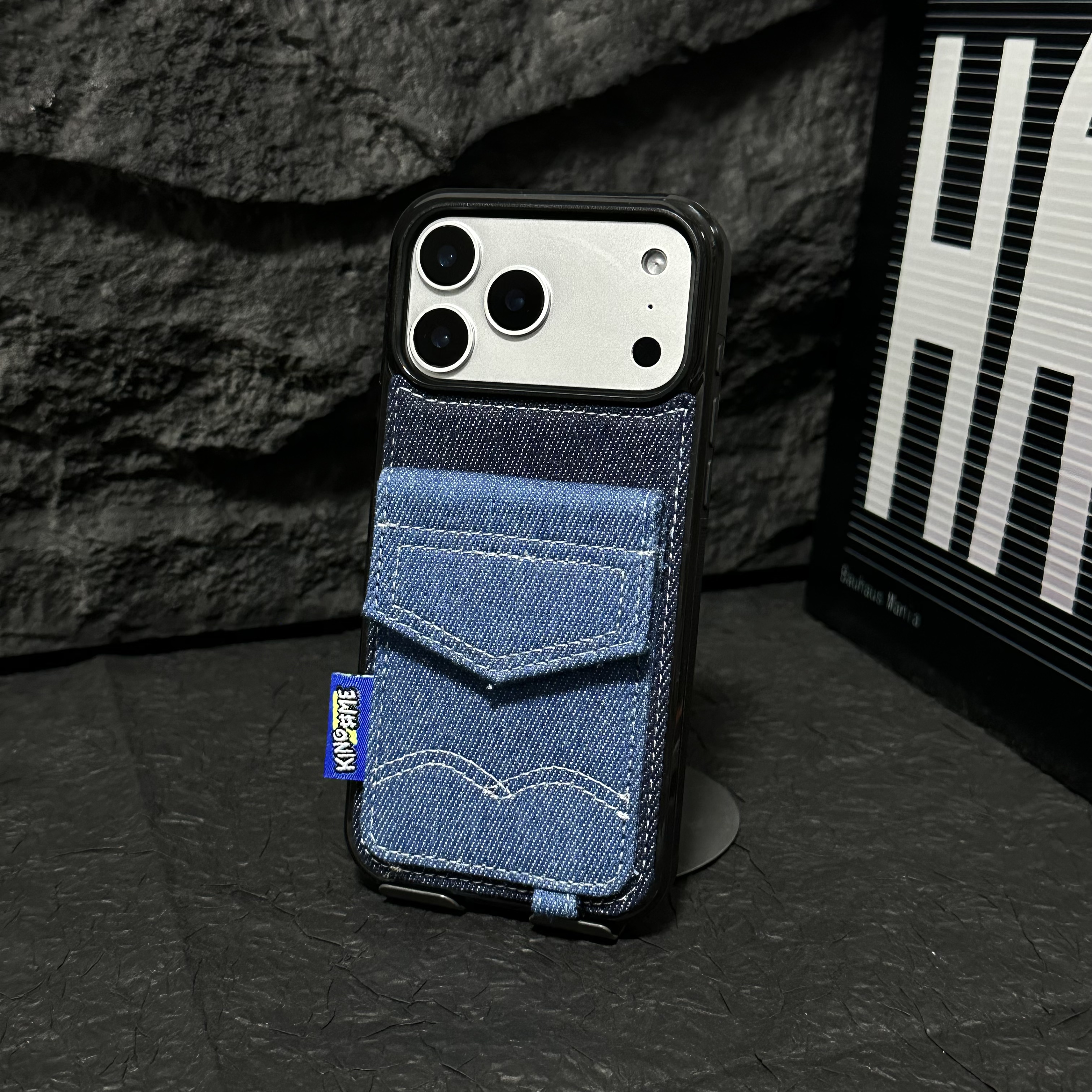 卡包牛仔布潮酷手机壳iPhone17promax手机壳情侣款iPhone16promax