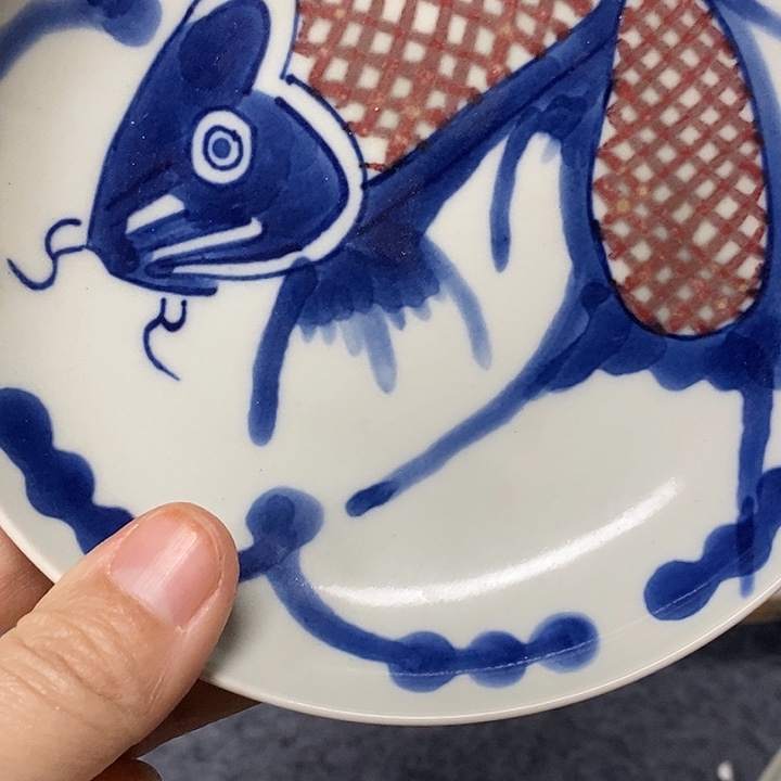 食***坊青花盘子，青花盘子