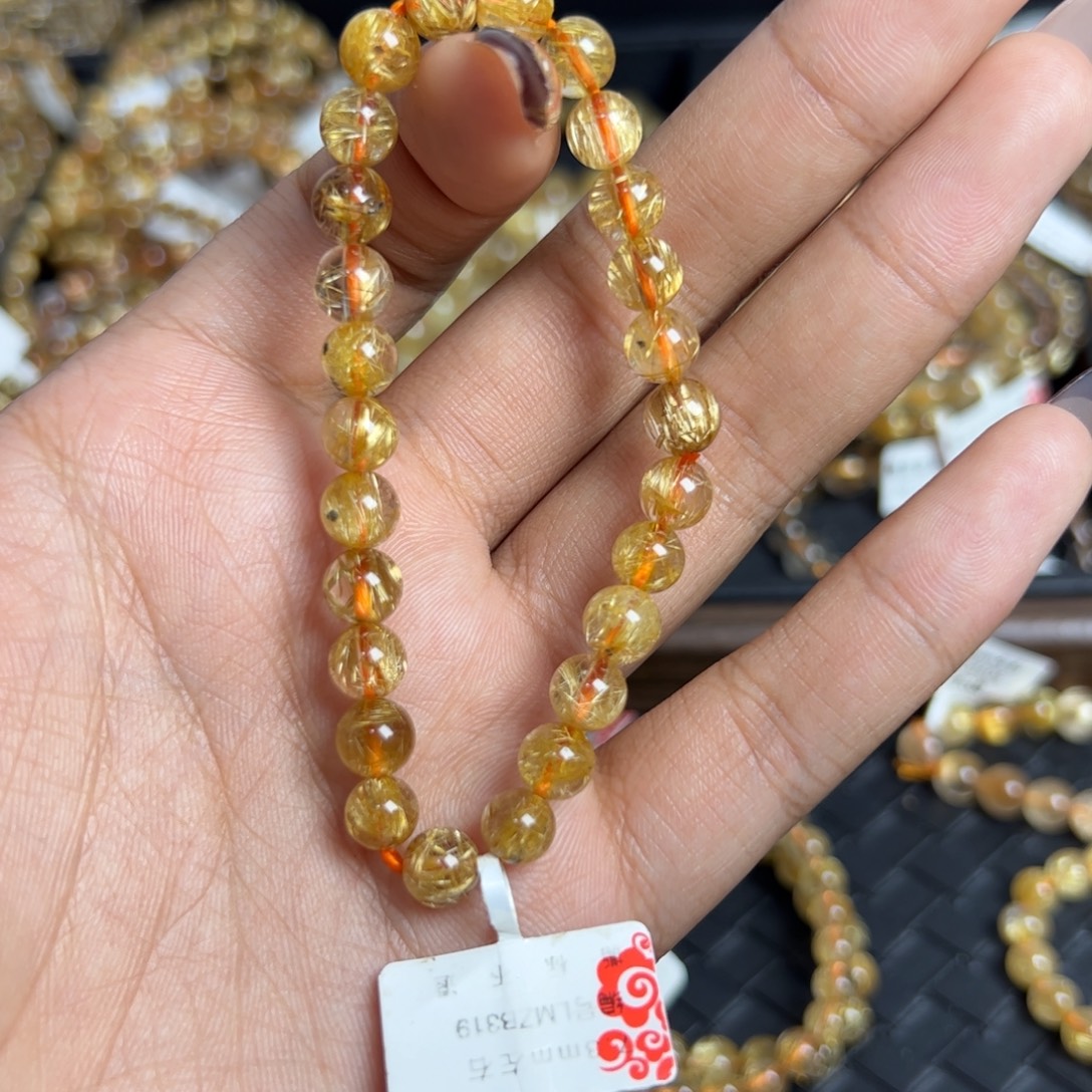 未镶嵌手链水晶天然金发晶