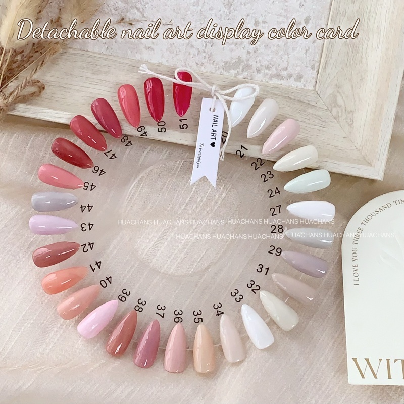HUACHANS美甲色卡可拆练习甲片试色指甲油样板打版色板颜色展示