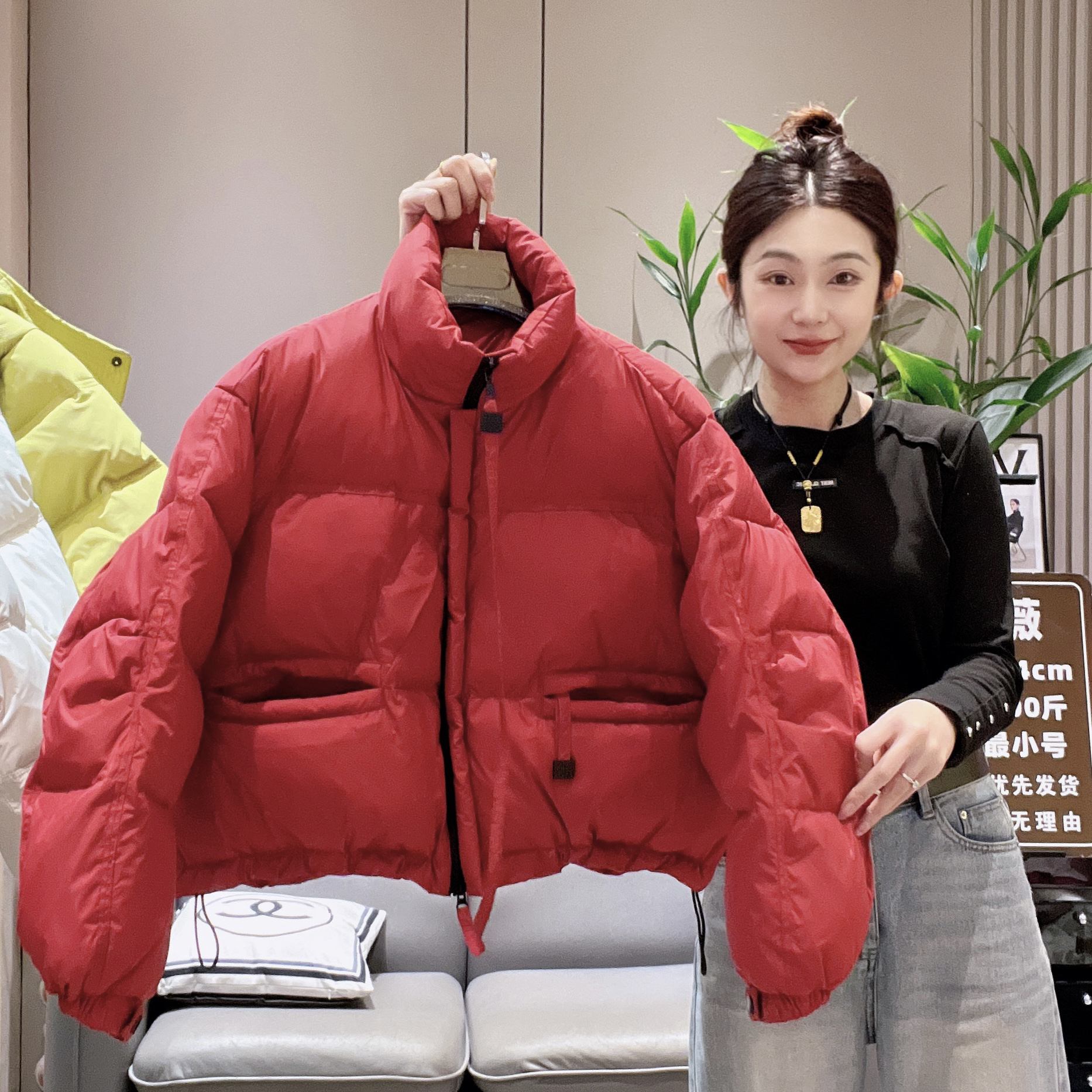 冬季加厚立领衣长58cm棉服显白热卖百搭短款外套7735