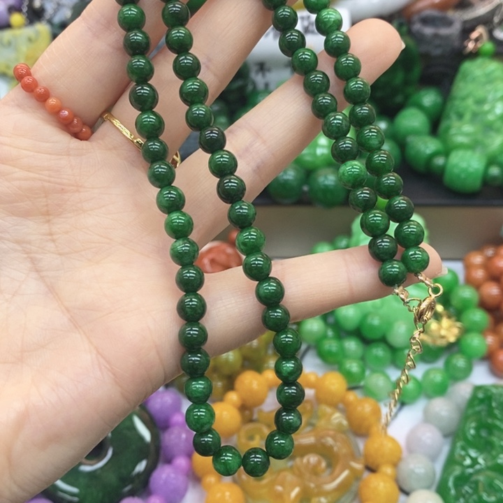 翡翠未镶嵌耳饰项链15