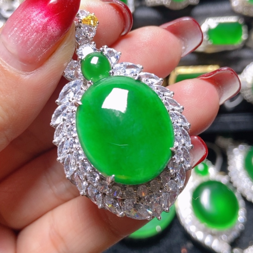 【闪购商品】翡翠颈饰银S925镶嵌梦*翡翠