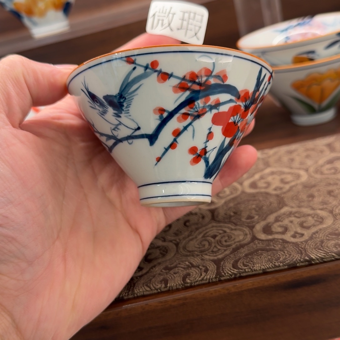 釉下手绘茶具微瑕