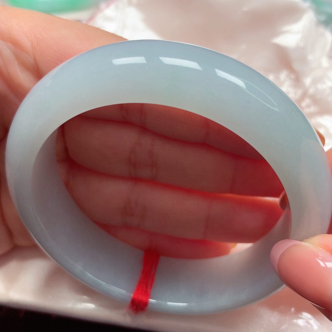 翡翠手镯未镶嵌冰胶纯色轮胎43