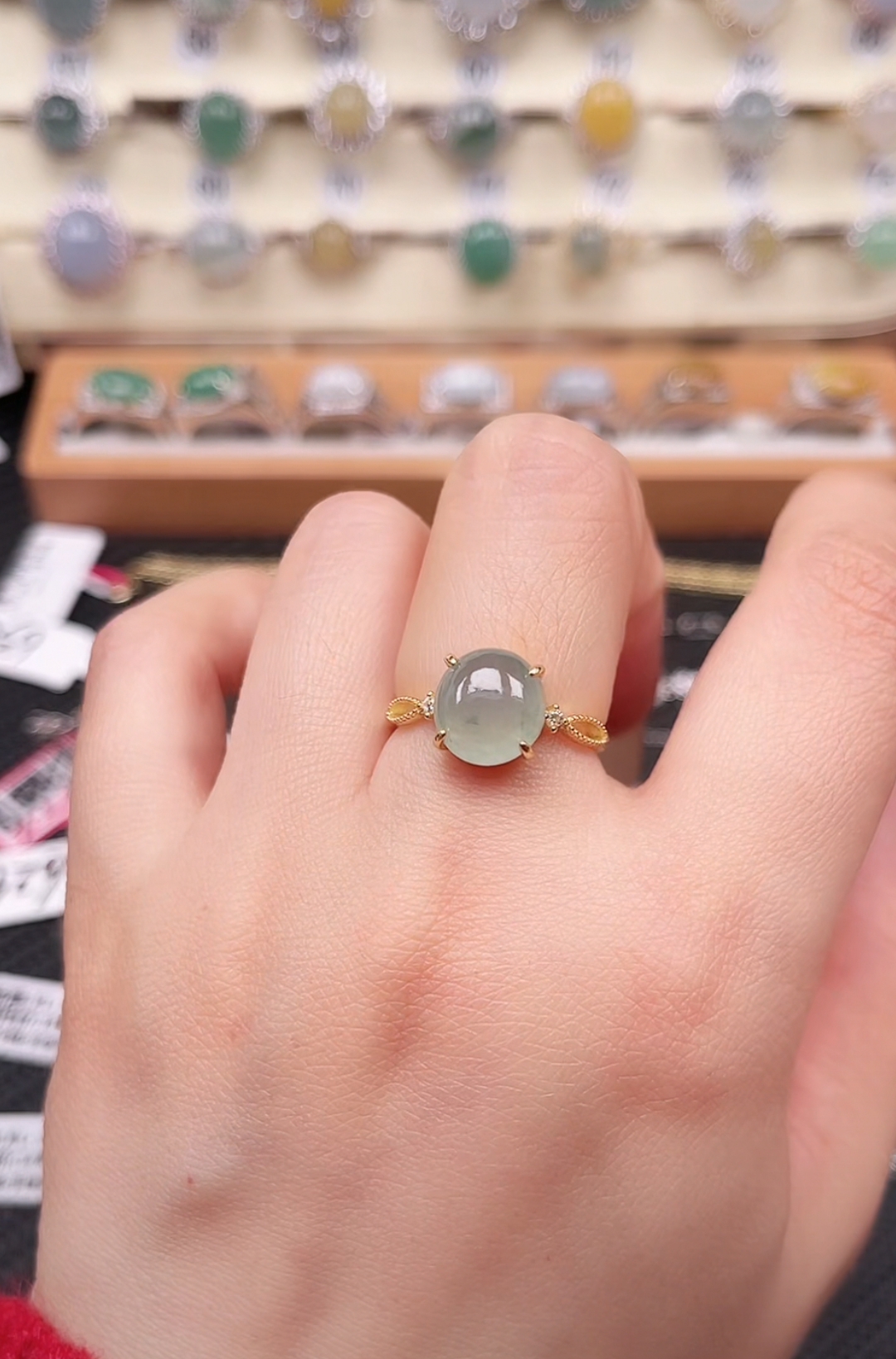 精品翡翠戒指S925银镶嵌