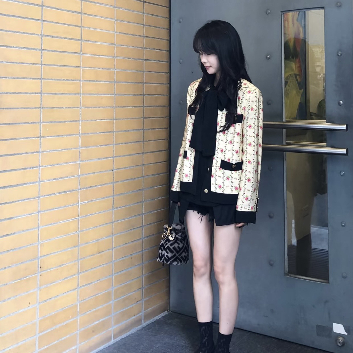 99新 GUCCI/古驰 D500192/Jennie同款花卉外套/40码