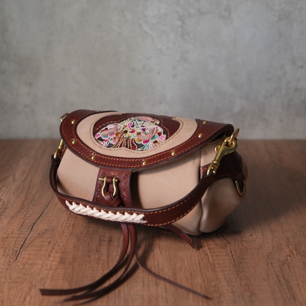 缦物游牧云朵包原创设计老绣孤品高定头层牛皮单肩包斜挎包