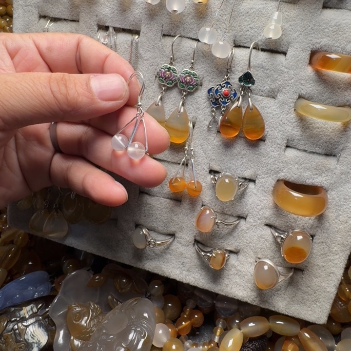 玛瑙/玉髓颈饰合金浮**梦0036