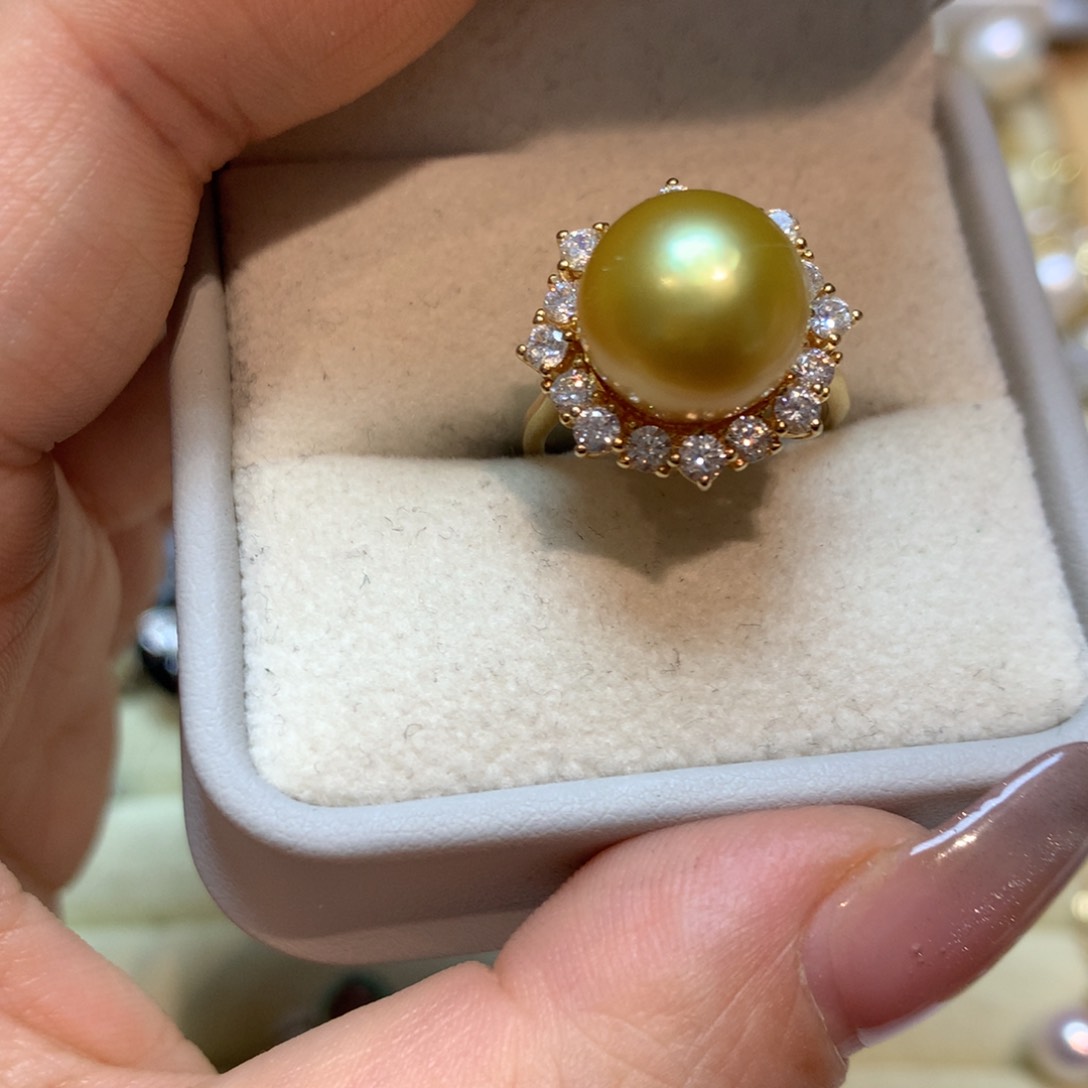 海水珍珠戒指银S925镶嵌