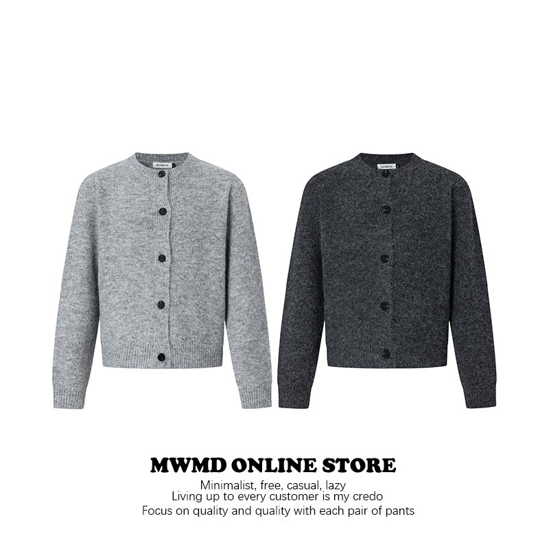 MWMD 秋冬美式复古开衫毛衣男慵懒高级感单排扣针织衫休闲上衣