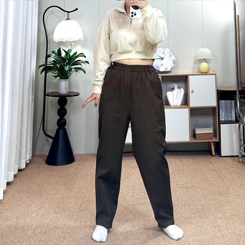 加肥加大码老爹裤女胖mm秋季新款宽松牛仔阔腿高腰显瘦哈伦长裤子