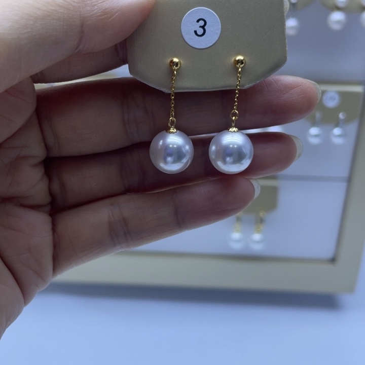 银S925镶嵌淡水珍珠耳饰