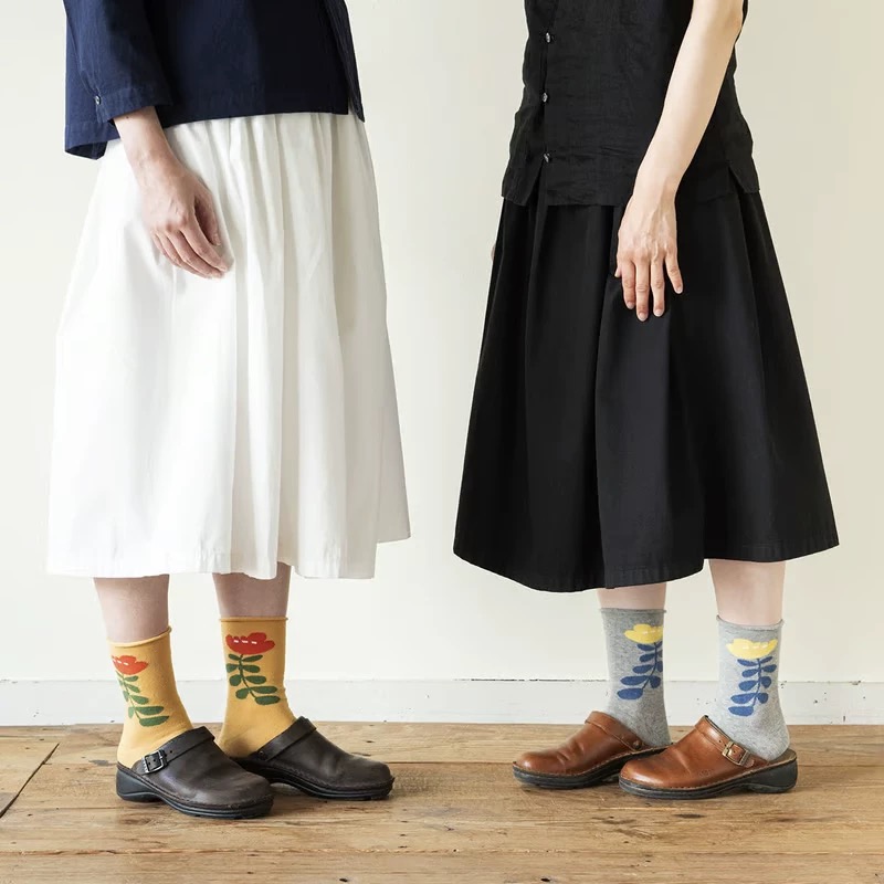 【小众博物馆】日单罕见复古森系百搭卷边中筒袜文艺复古棉袜女袜