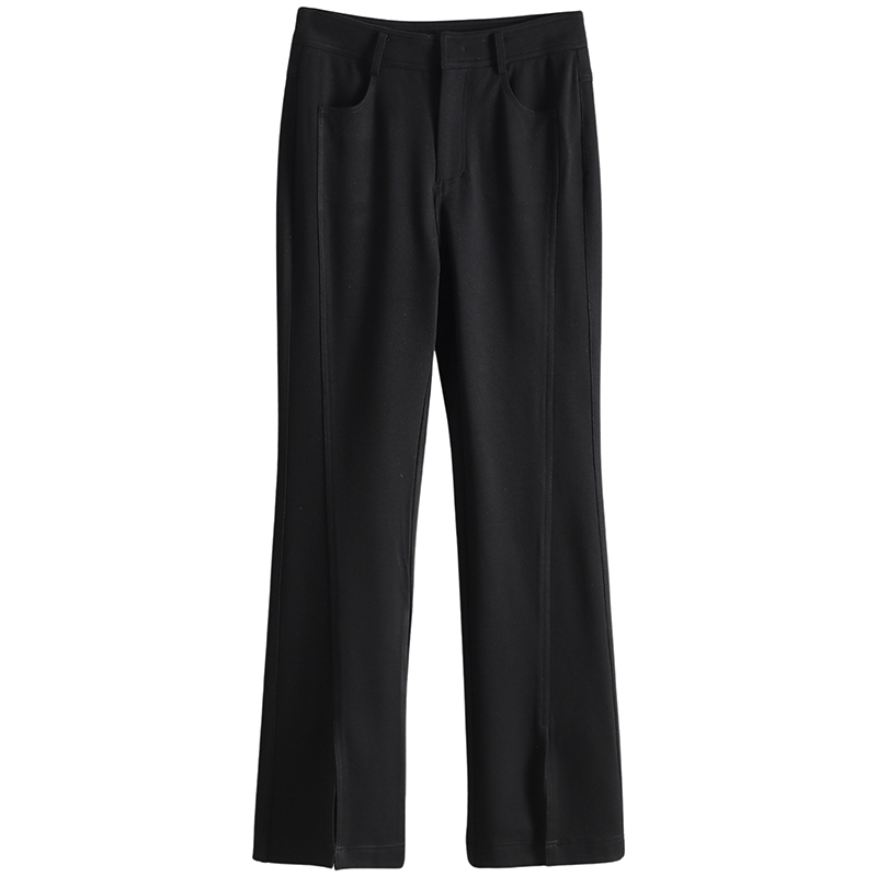 【开播福利】时尚显瘦绒里喇叭裤开叉休闲裤#WYB55K019