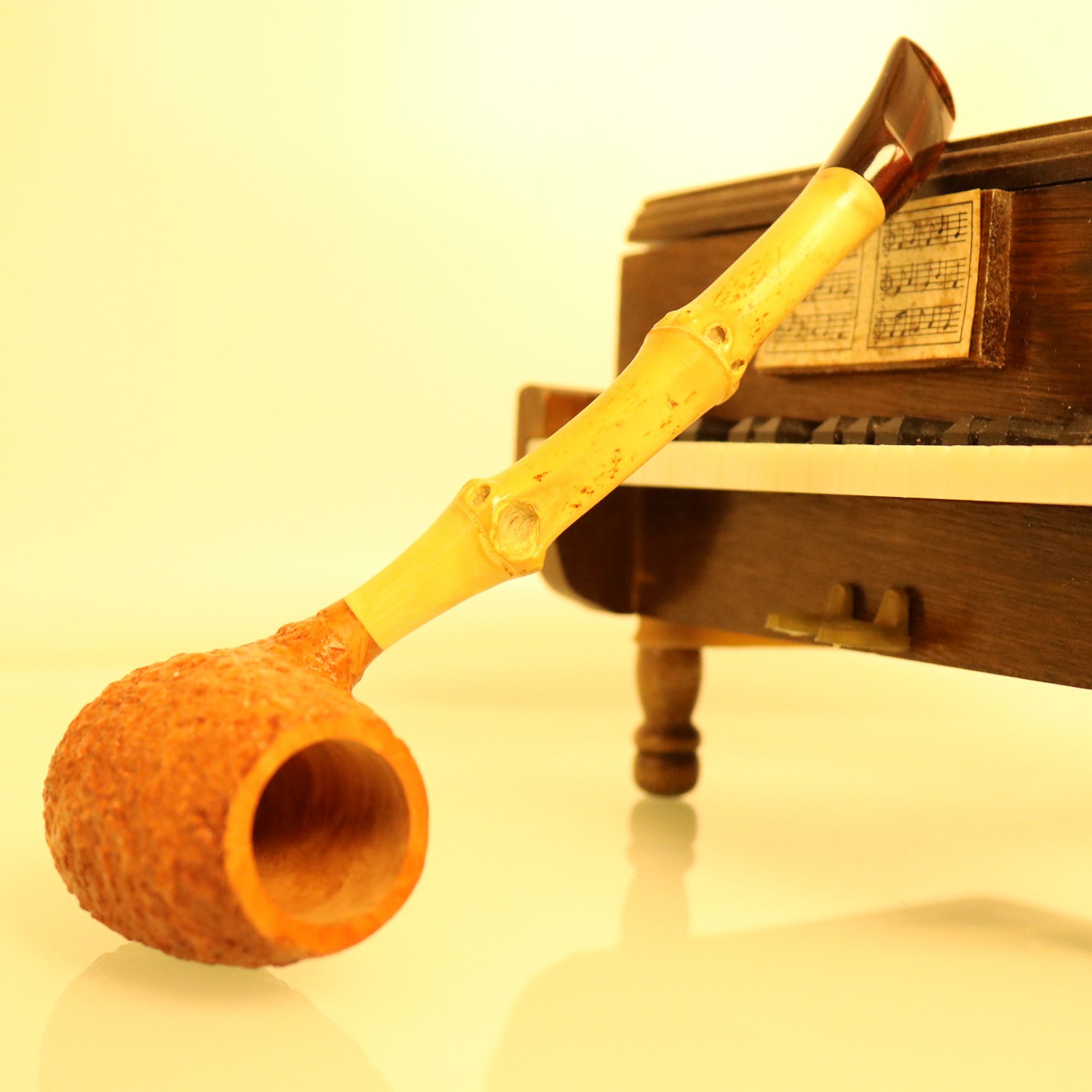 意大利MAX-原木色竹节手工石楠木烟斗